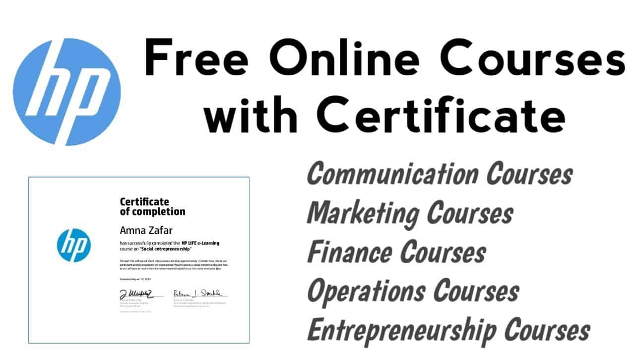 HP Free Online Courses with Free Certificates 2021 | HP Life Courses