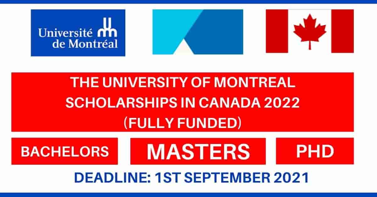 Montréal University Scholarships in Canada 2022 | Funded