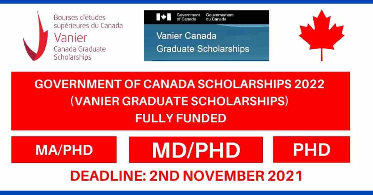 Vanier Canada Graduate Scholarship 2022