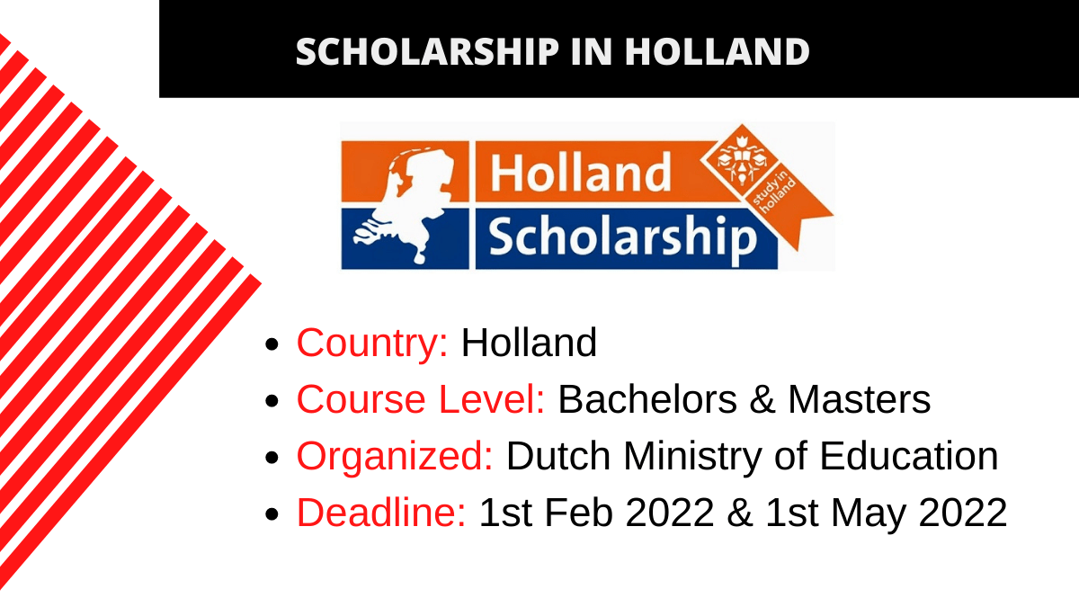 Holland Government Scholarships 2022 in Holland (Funded)