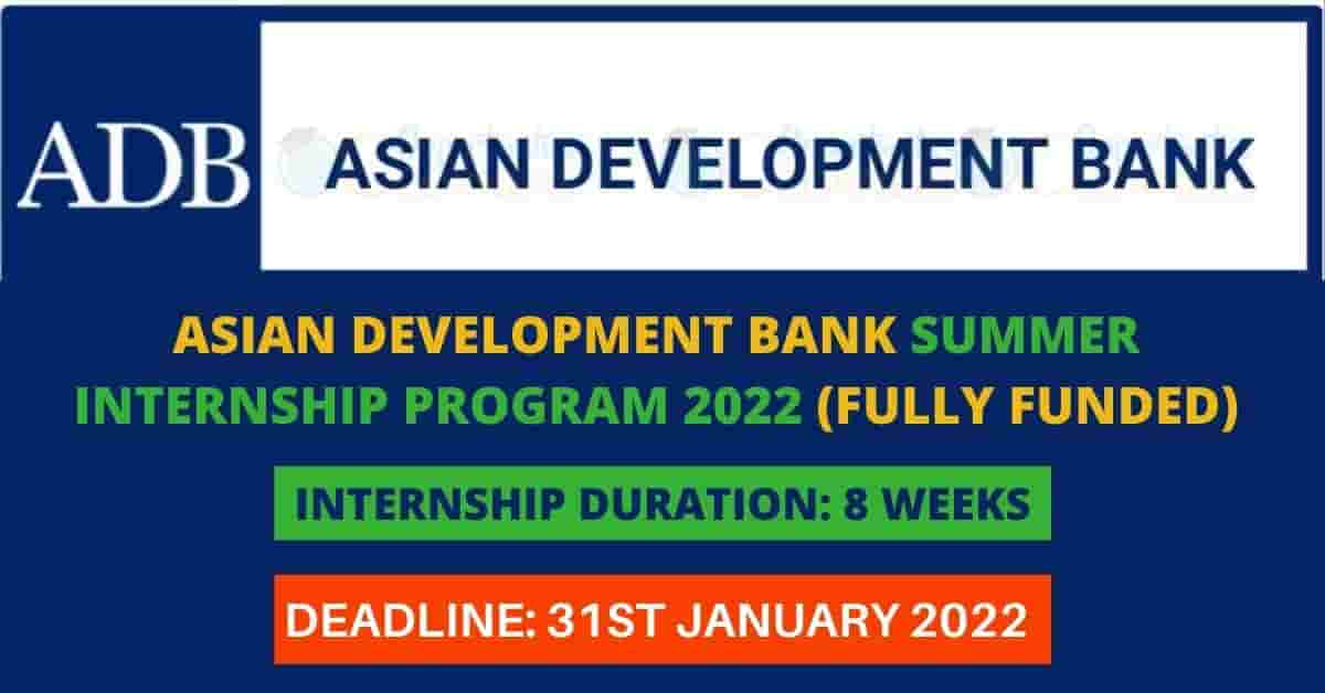 ADB Summer Internship Program 2022 | Fully Funded
