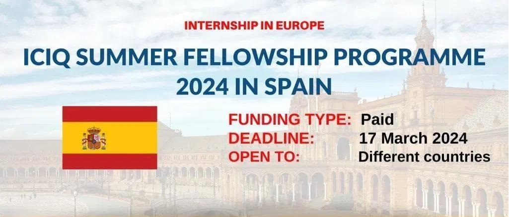 ICIQ Summer Fellowship Programme 2024 in Spain | Paid Internship
